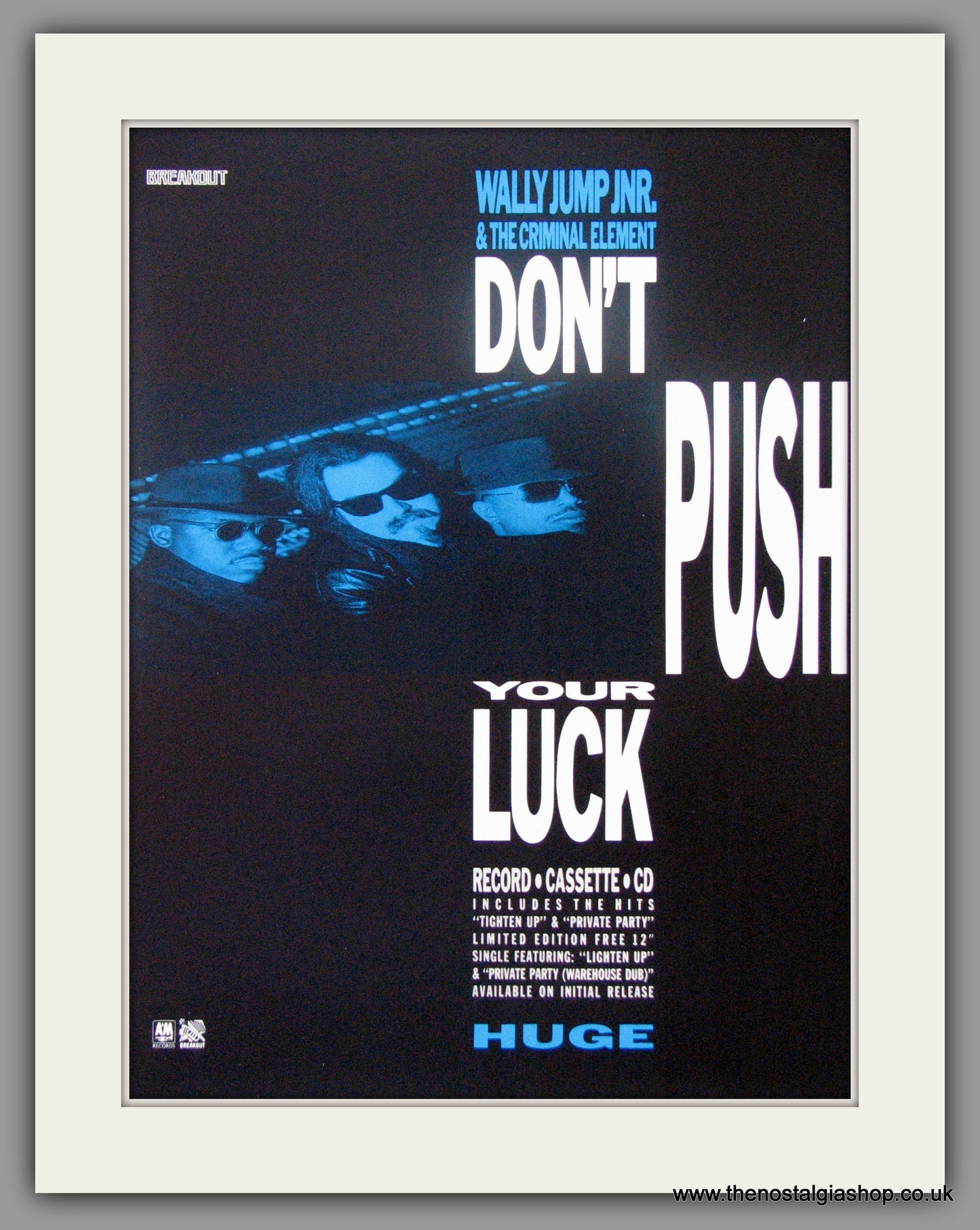 Wally Jump Jnr. Don't Push Your Luck. 1988 Original Advert (ref AD51439)