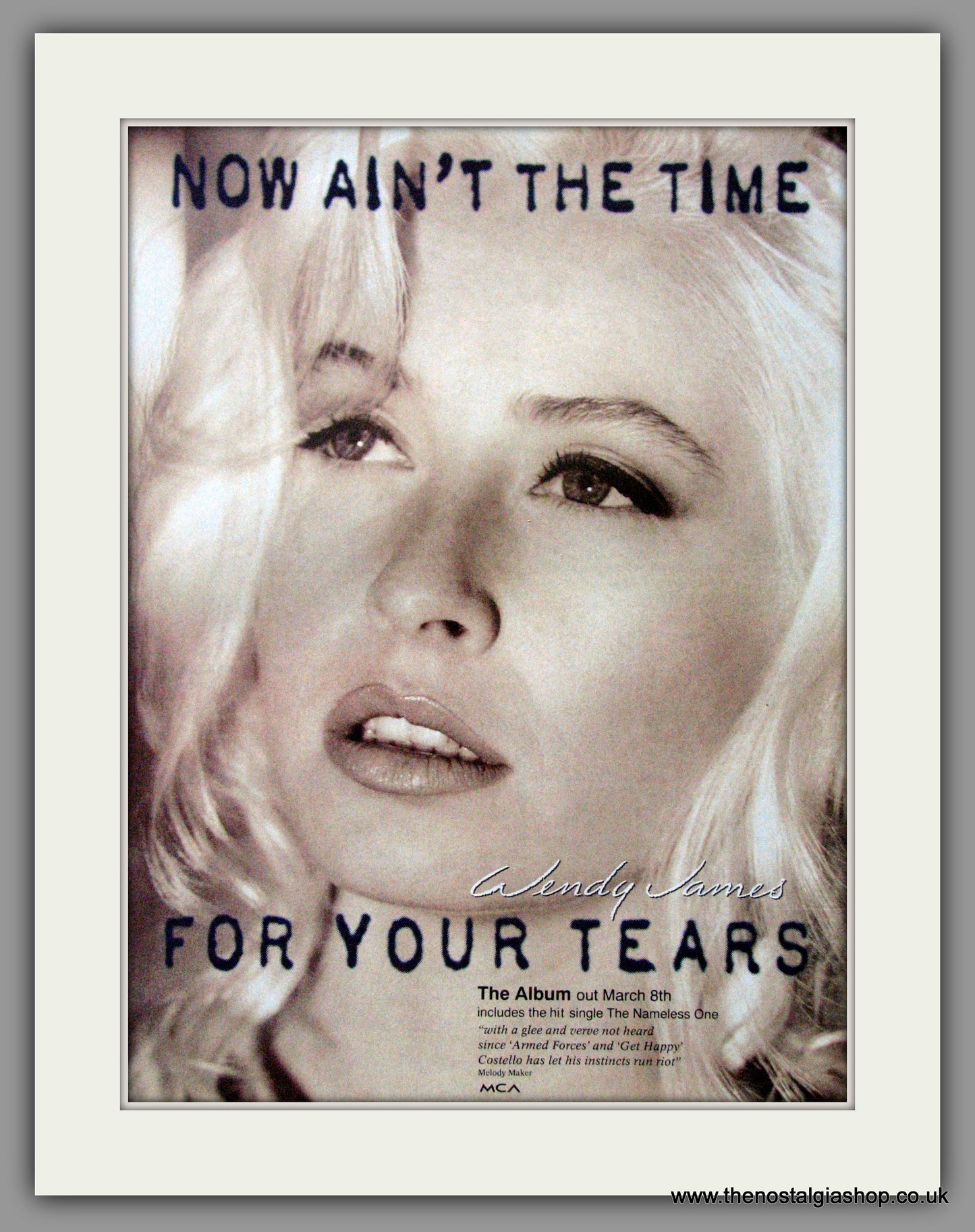 Wendy James. Now Ain't The Time For Your Tears. 1993 Original Advert (ref AD51468)