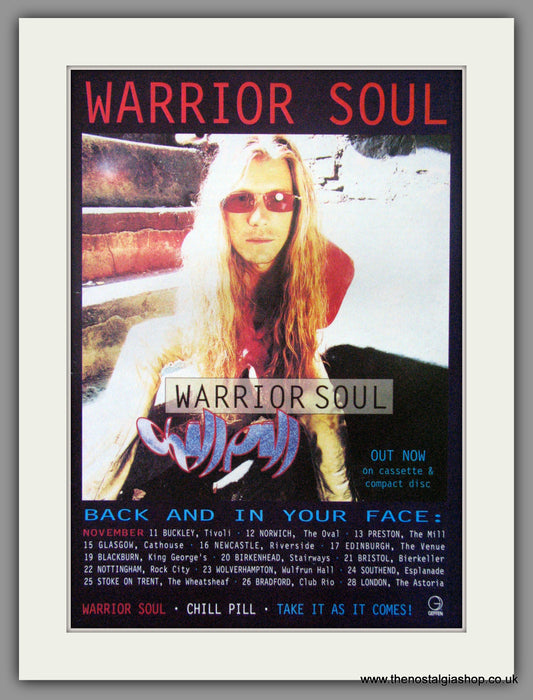 Warrior Soul. UK Tour Dates. 1993 Original Advert (ref AD51473)