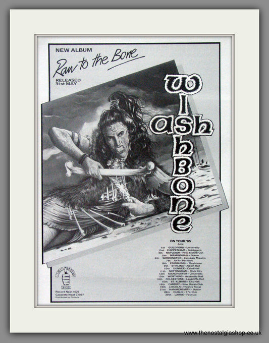 Wishbone Ash. Raw To The Bone. 1985 Large Original Advert (ref AD15159)