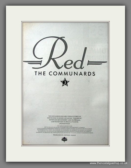 Communards (The) Red. Original Advert 1987 (ref AD13555)