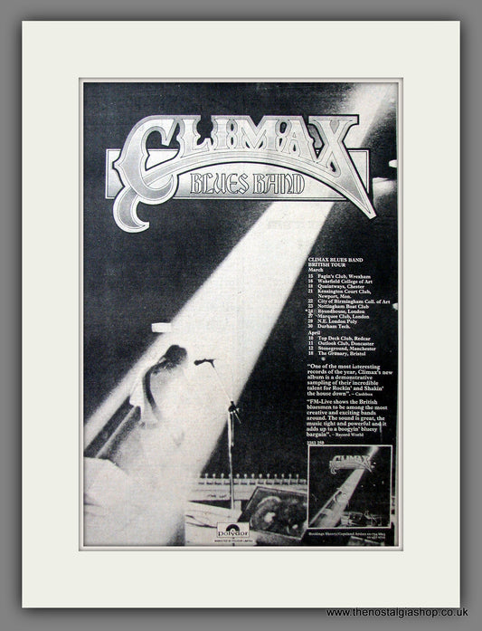 Climax Blues Band Tour Dates. Original Advert 1974 (ref AD13574)