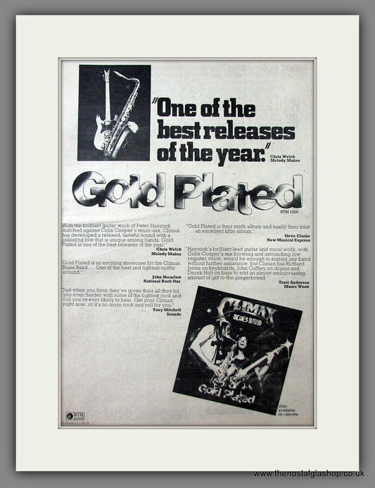 Climax Blues Band Gold Plated. Original Advert 1976 (ref AD13575)