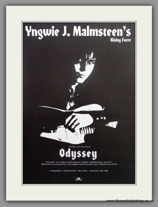 Yngwie Malmsteen. Odyssey. 1988 Original Advert (ref AD51562)