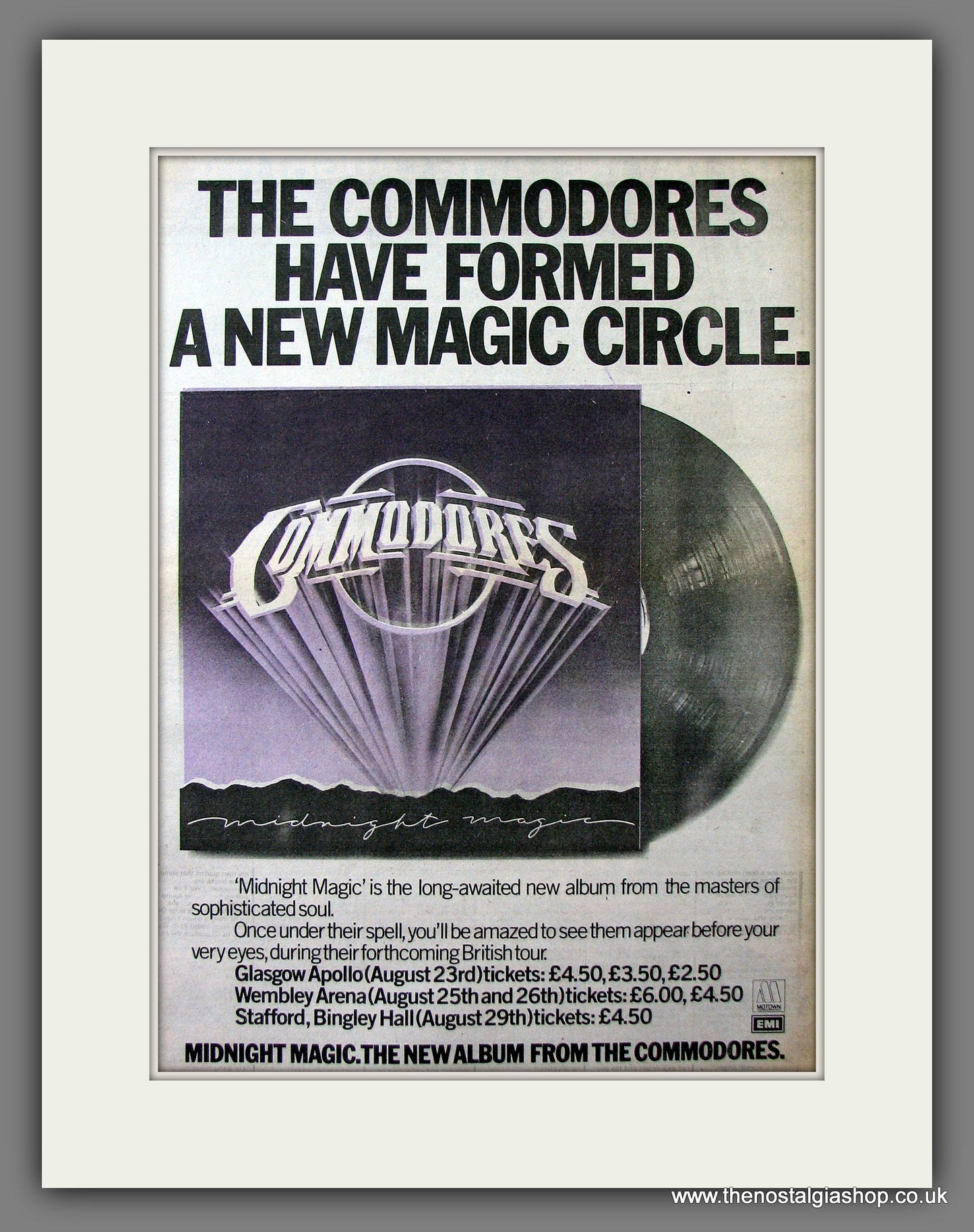 Commodores (The) Midnight Magic. Original Advert 1979 (ref AD13611)