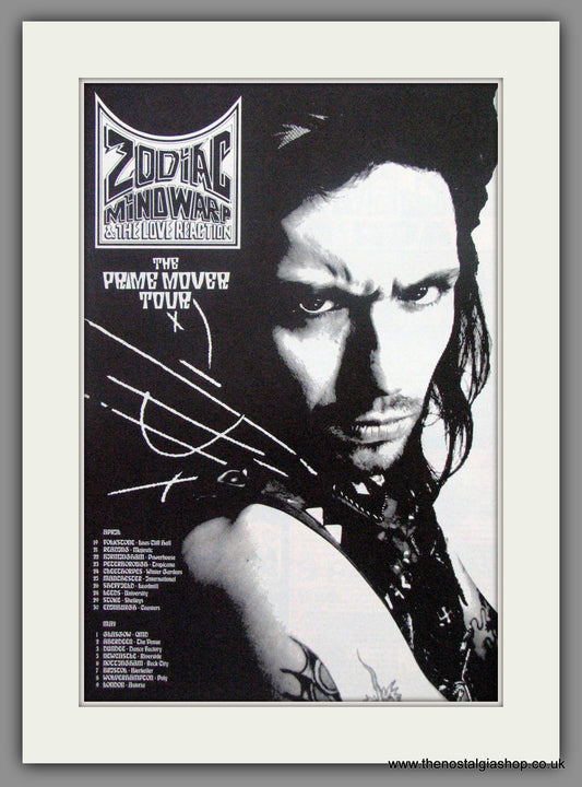 Zodiac Mindwarp. Prime Mover Tour Dates. 1987 Original Advert (ref AD51620)