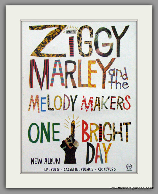 Ziggy Marley. One Bright Day. 1989 Original Advert (ref AD51622)