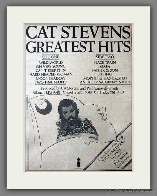 Cat Stevens Greatest Hits. Original Advert 1975 (ref AD13619)