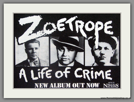 Zoetrope. A Life Of Crime. 1987 Original Advert (ref AD51628)