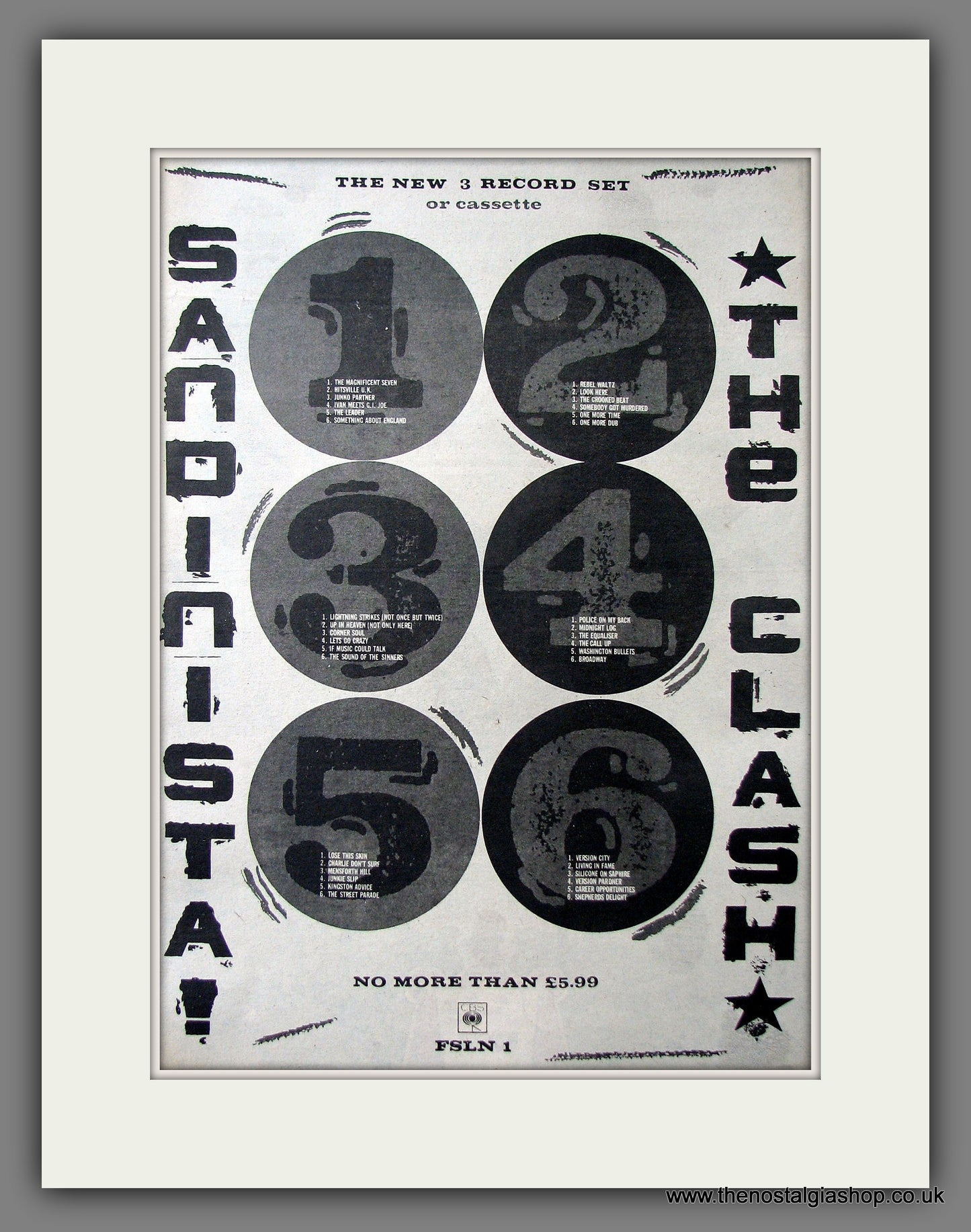 Clash (The) Sandinista. Original Advert 1980 (ref AD13626)