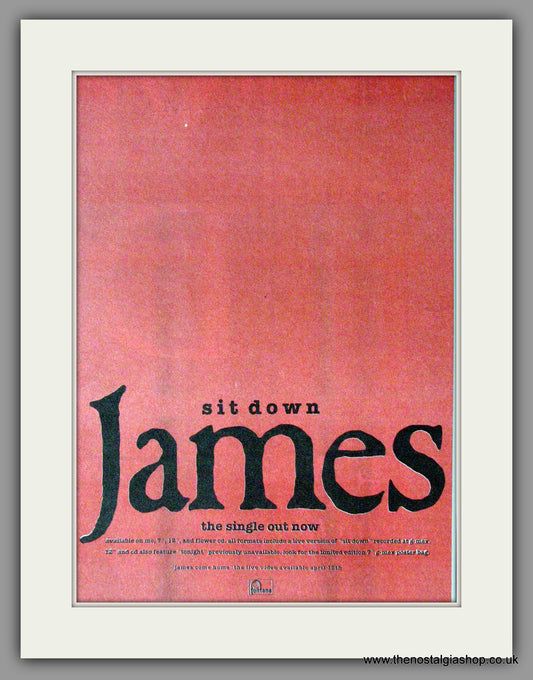 James. Sit Down. 1991 Original Advert (ref AD50843)