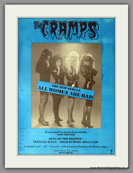 Cramps (The) All Women Are Bad. Vintage Advert 1990 (ref AD11193)