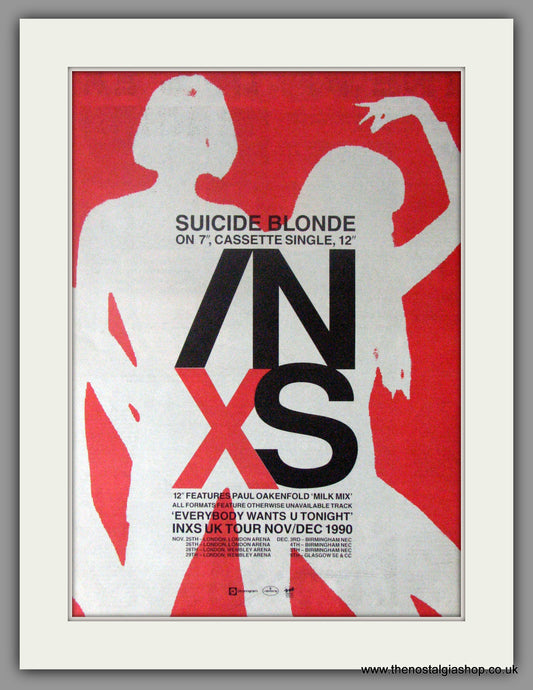 INXS Suicide Blonde. Vintage Advert 1990 (ref AD11196)