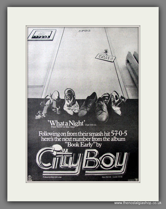 City Boy What A Night. Original Advert 1978 (ref AD13653)