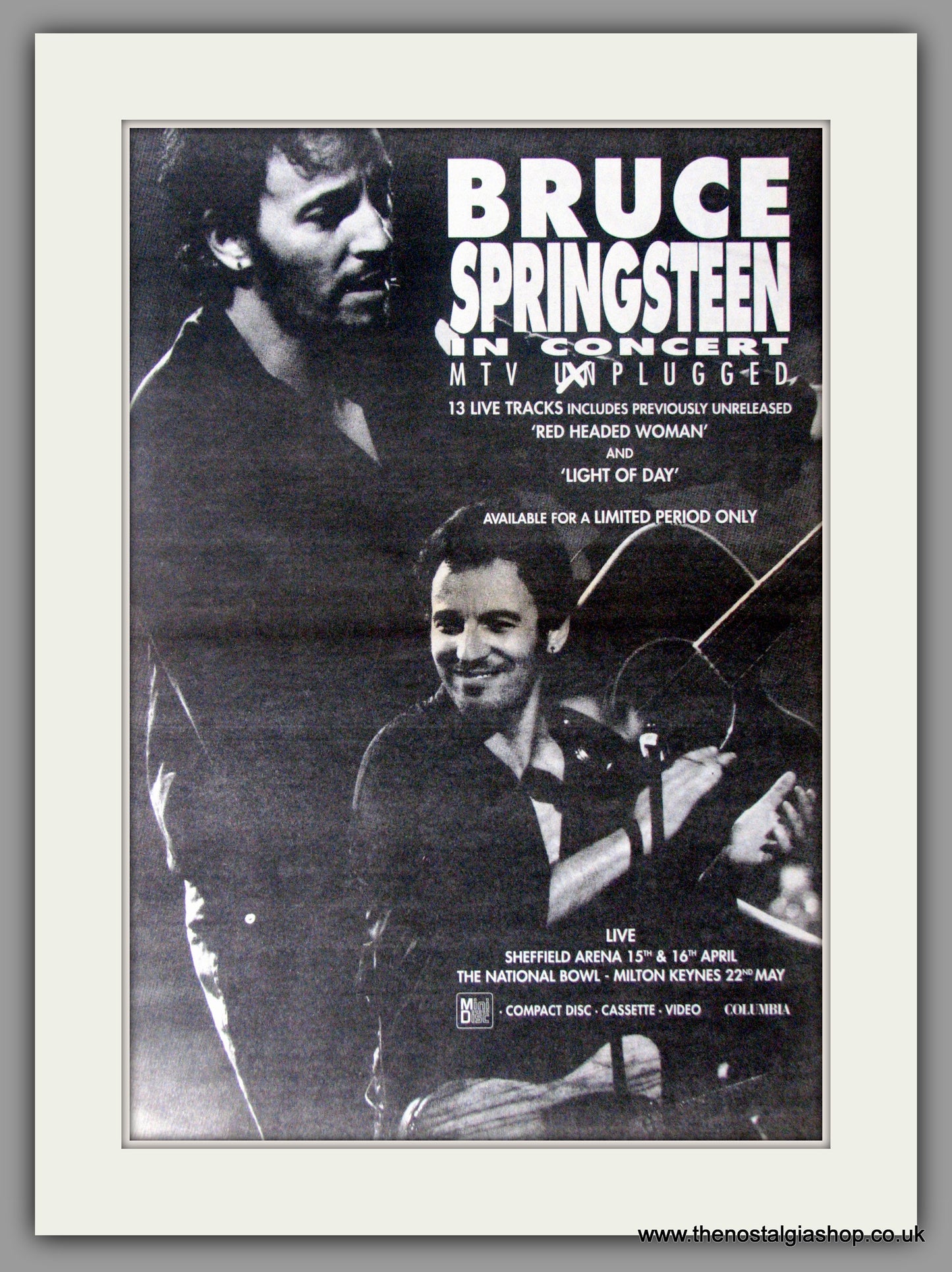 Bruce Springsteen in Concert. Original Vintage Advert 1993 (ref AD1121 ...