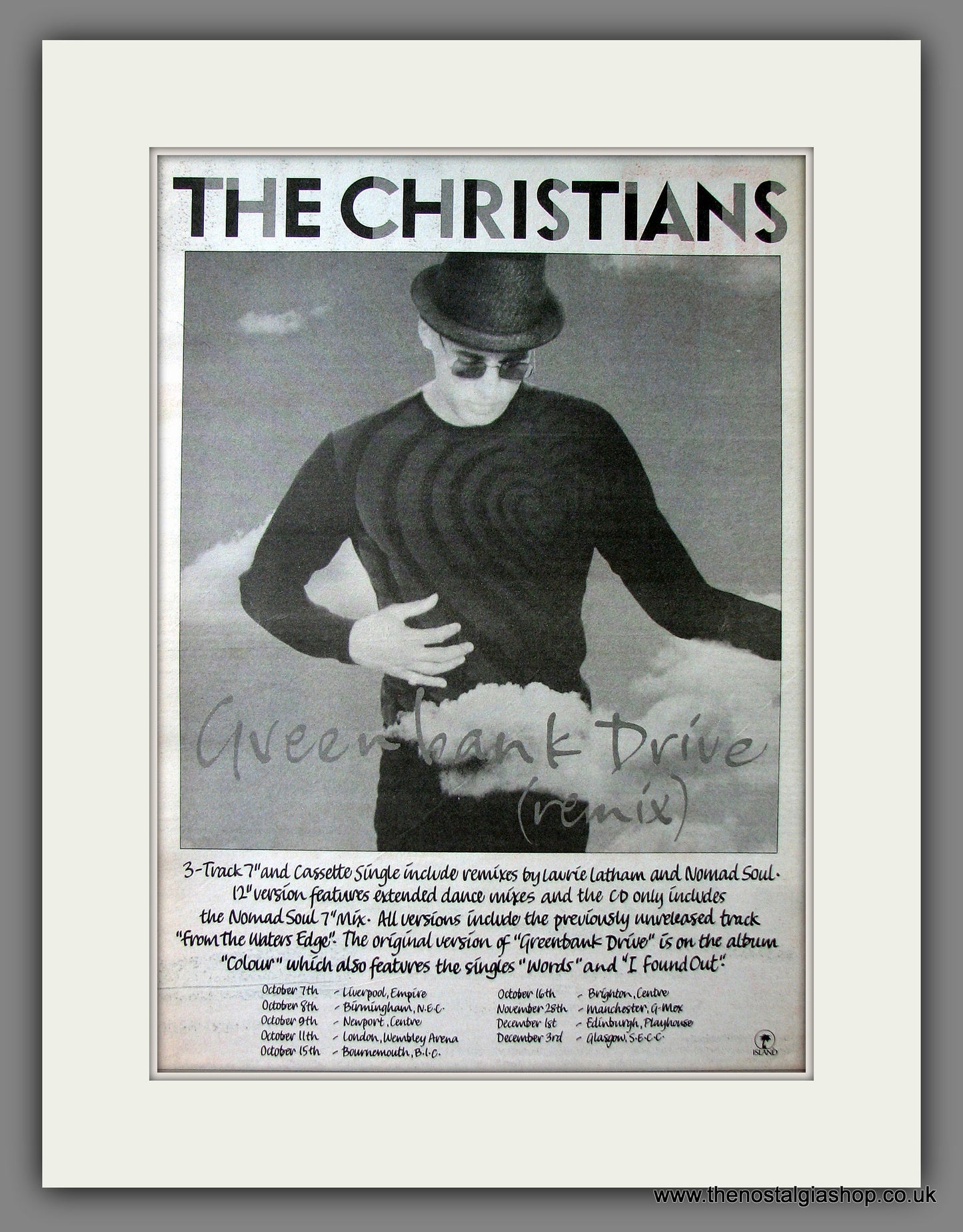 Christians (The) Green Bank Drive(remix). Original Advert 1990 (ref AD13657)