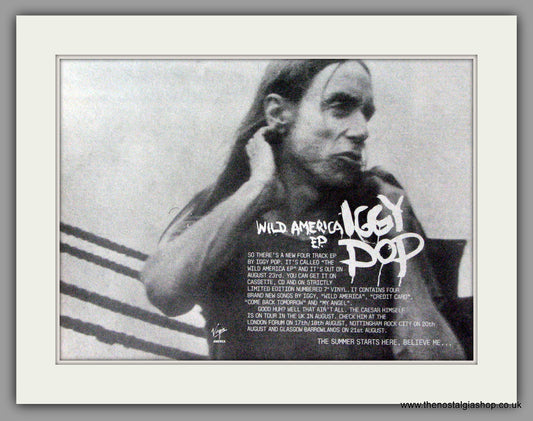 Iggy Pop. Wild America.  Vintage Advert 1993 (ref AD50850)