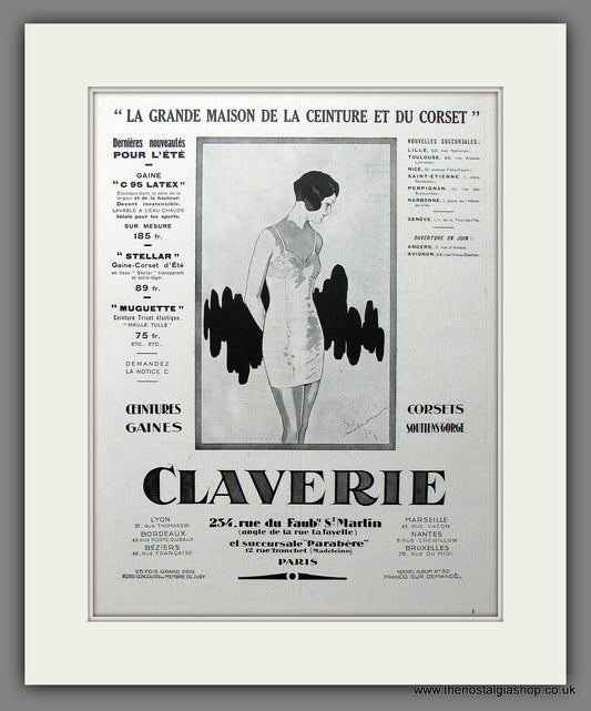 Claverie Corsets. Original French Advert 1933 (ref AD13334)