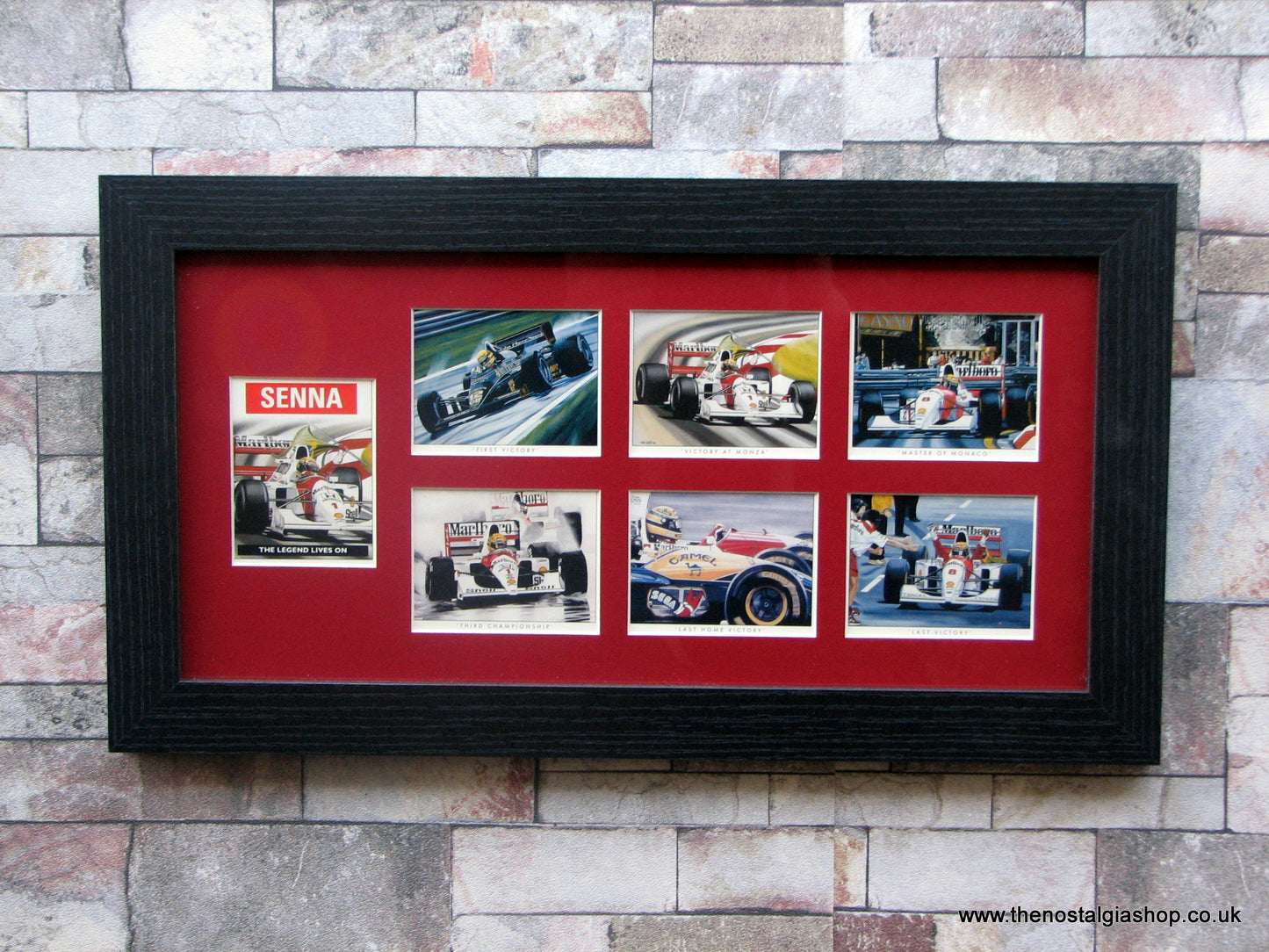 Ayrton Senna. The Legend Lives On. Framed Card Set.