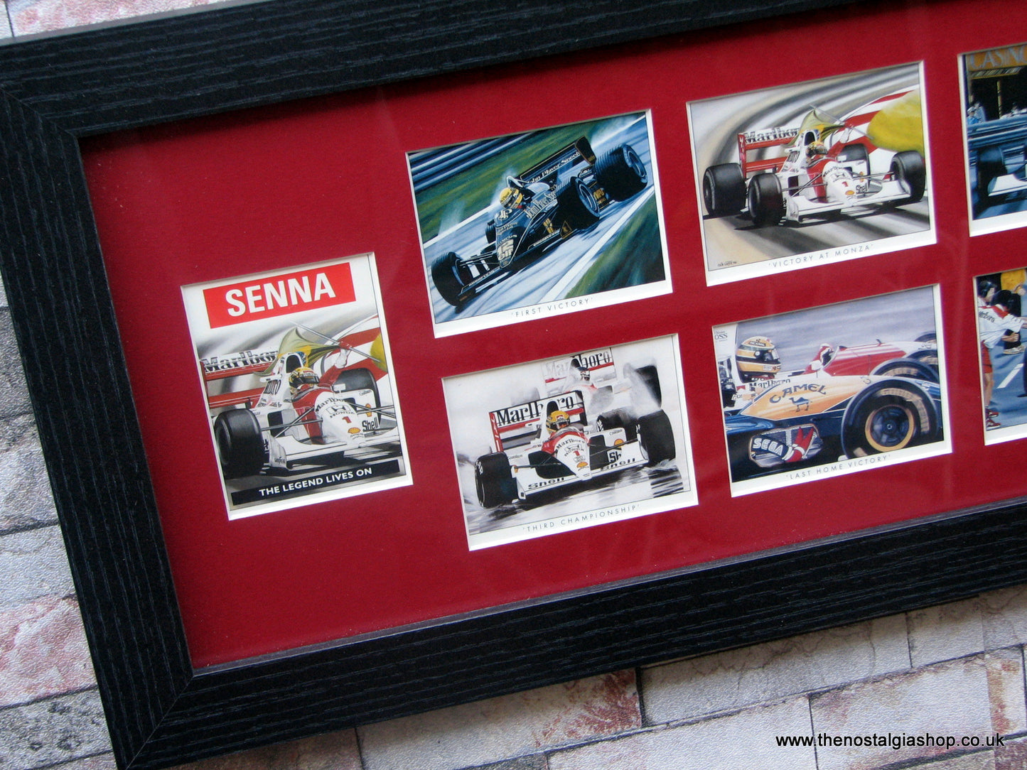 Ayrton Senna. The Legend Lives On. Framed Card Set.