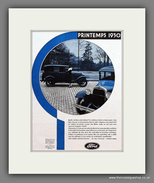 Ford in France. Original French Advert 1930 (ref AD106M)