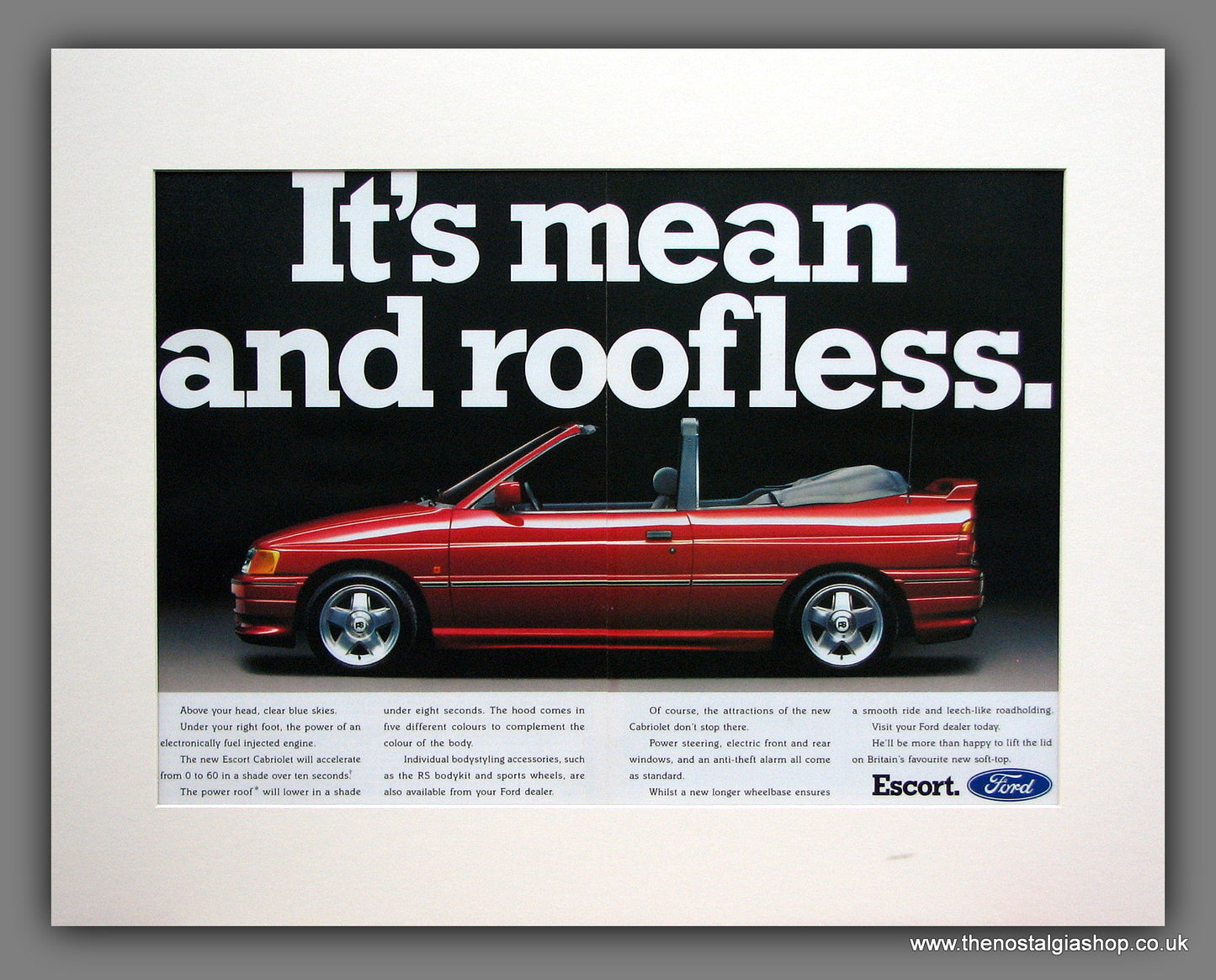 Ford Escort Cabriolet. Original Advert 1991 (ref AD119M)