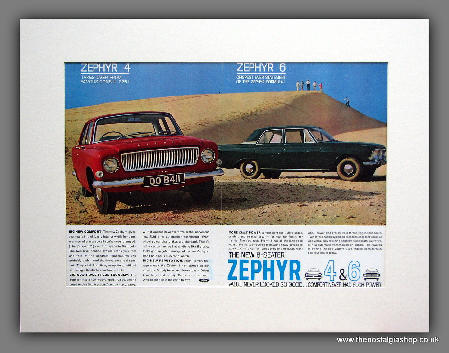 Ford Zephyr 4 & Zephyr 6. Original Advert 1962 (ref AD121M)