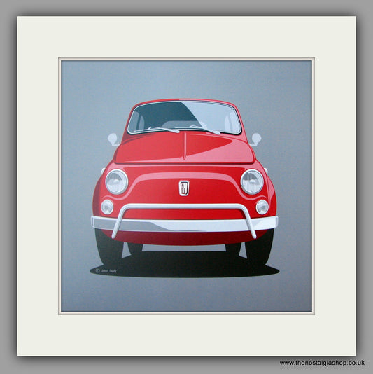 Fiat 500. Mounted print.