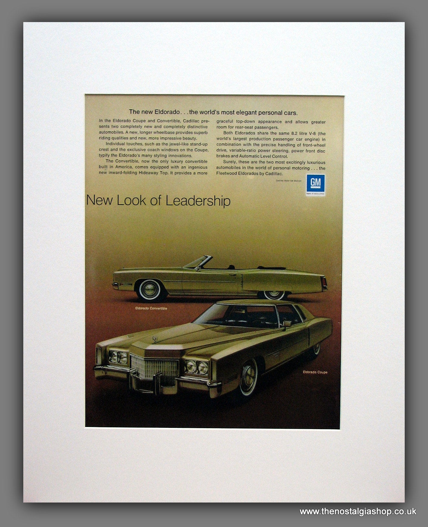 Cadillac Eldorado 1970 Original American Advert (ref AD127M)