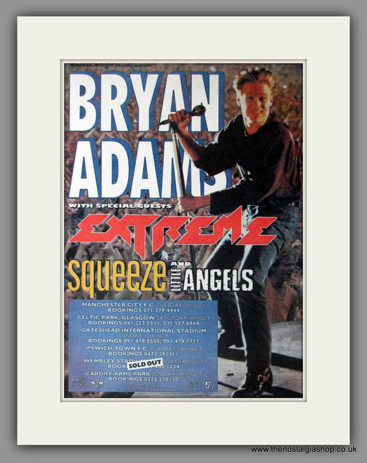 Bryan Adams on Tour. 1992 Original Advert (ref AD50889)