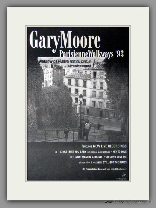 Gary Moore. Parisienne Walkways.  1993 Original Advert (ref AD50919)