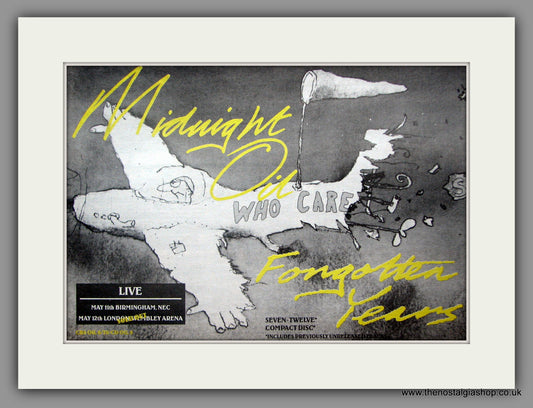 Midnight Oil. Forgotten Years. 1990 Original Advert (ref AD50929)