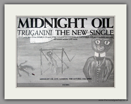 Midnight Oil. Truganini. 1993 Original Advert (ref AD50931)