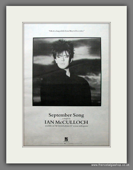 Ian McCulloch. September Song. Original Advert 1984 (ref AD13541)