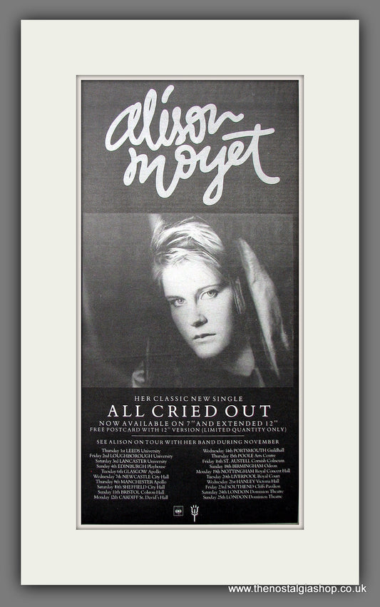 Alison Moyet. All Cried Out. Original Advert 1984 (ref AD13548)