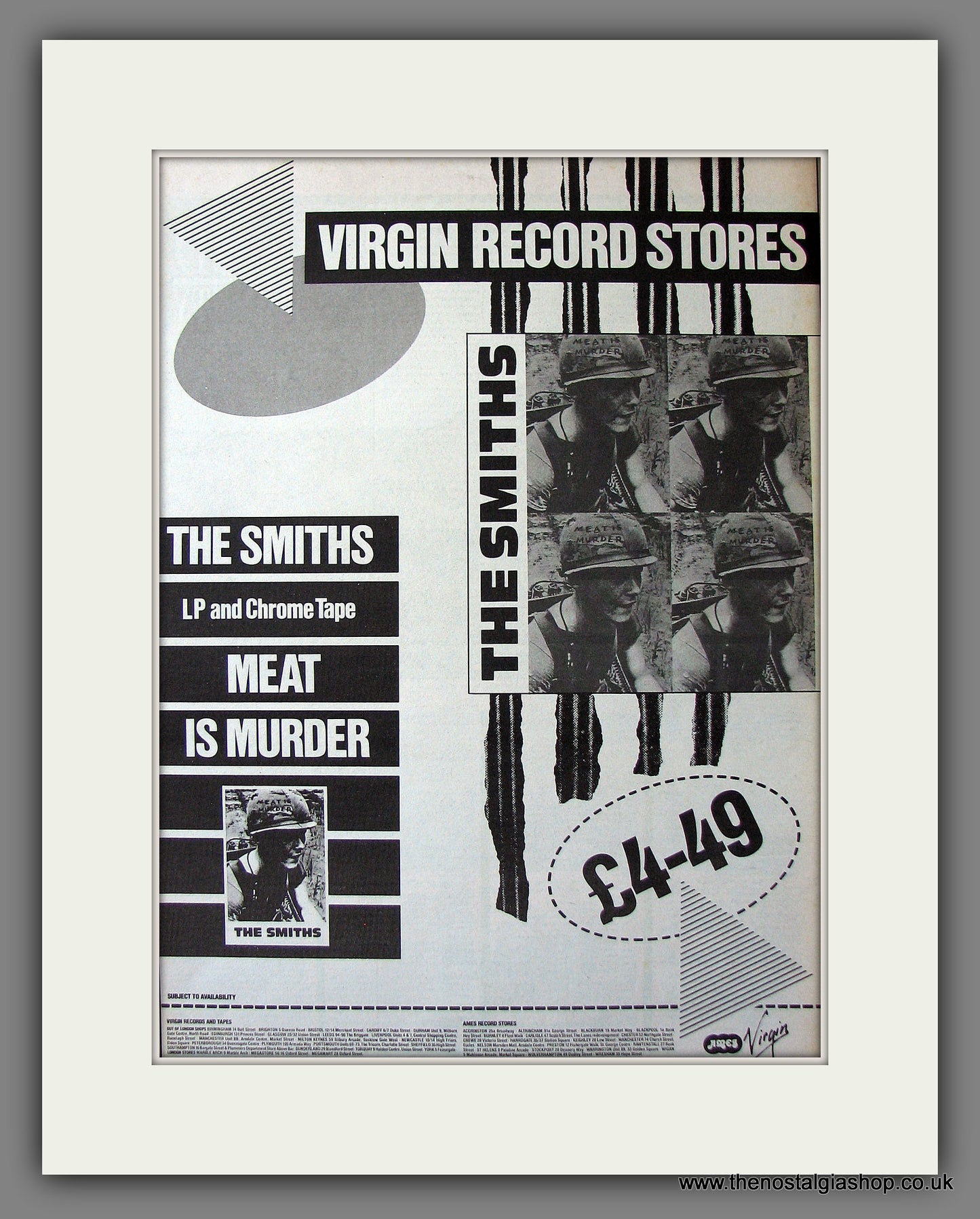 Smiths (The) Meat Is Murder. Original Advert 1985 (ref AD13598)