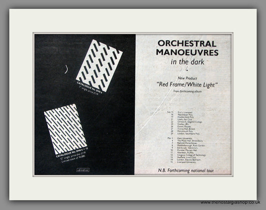 Orchestral Manoeuvres In The Dark. Red Frame/White Light. Vintage Advert 1980 (ref AD51094)