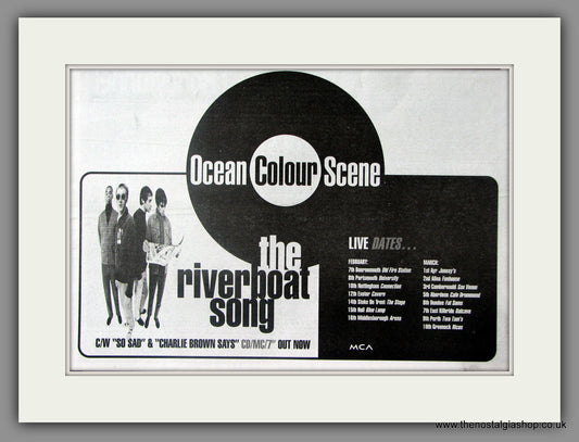 Ocean Colour Scene. The Riverboat Song. Vintage Advert 1996 (ref AD51131)