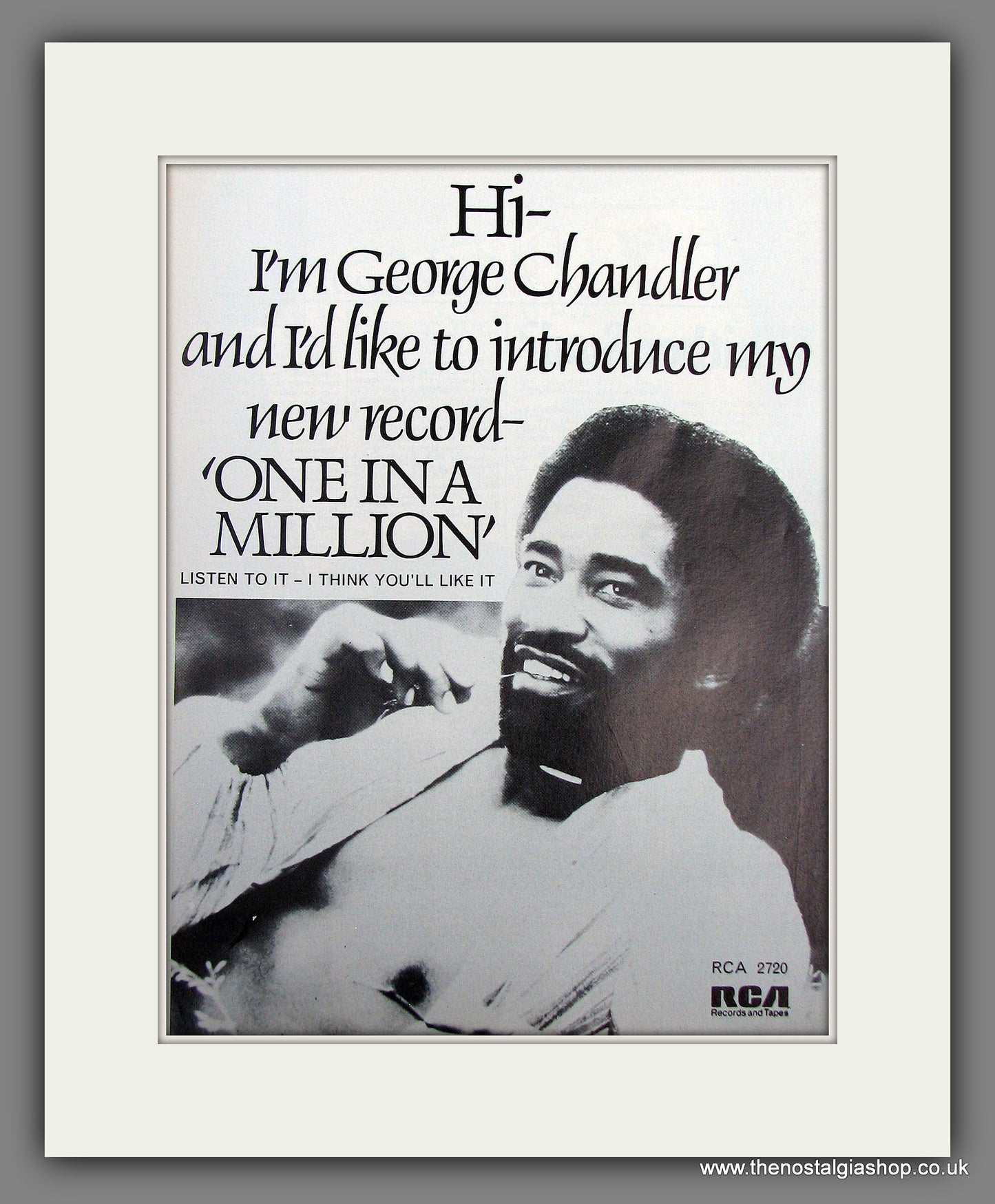 George Chandler. One In A Million. 1976 Original Advert (ref AD55990)