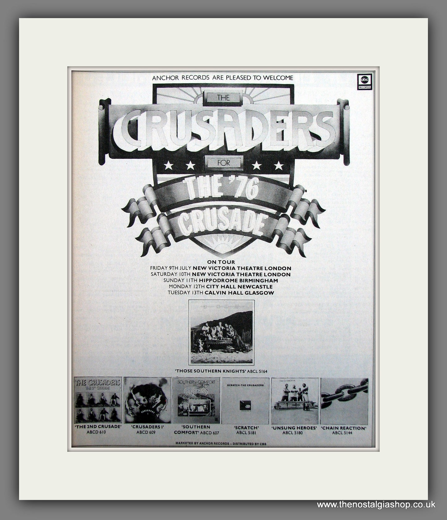 Crusaders (The) UK Tour. 1976 Original Advert (ref AD56001)