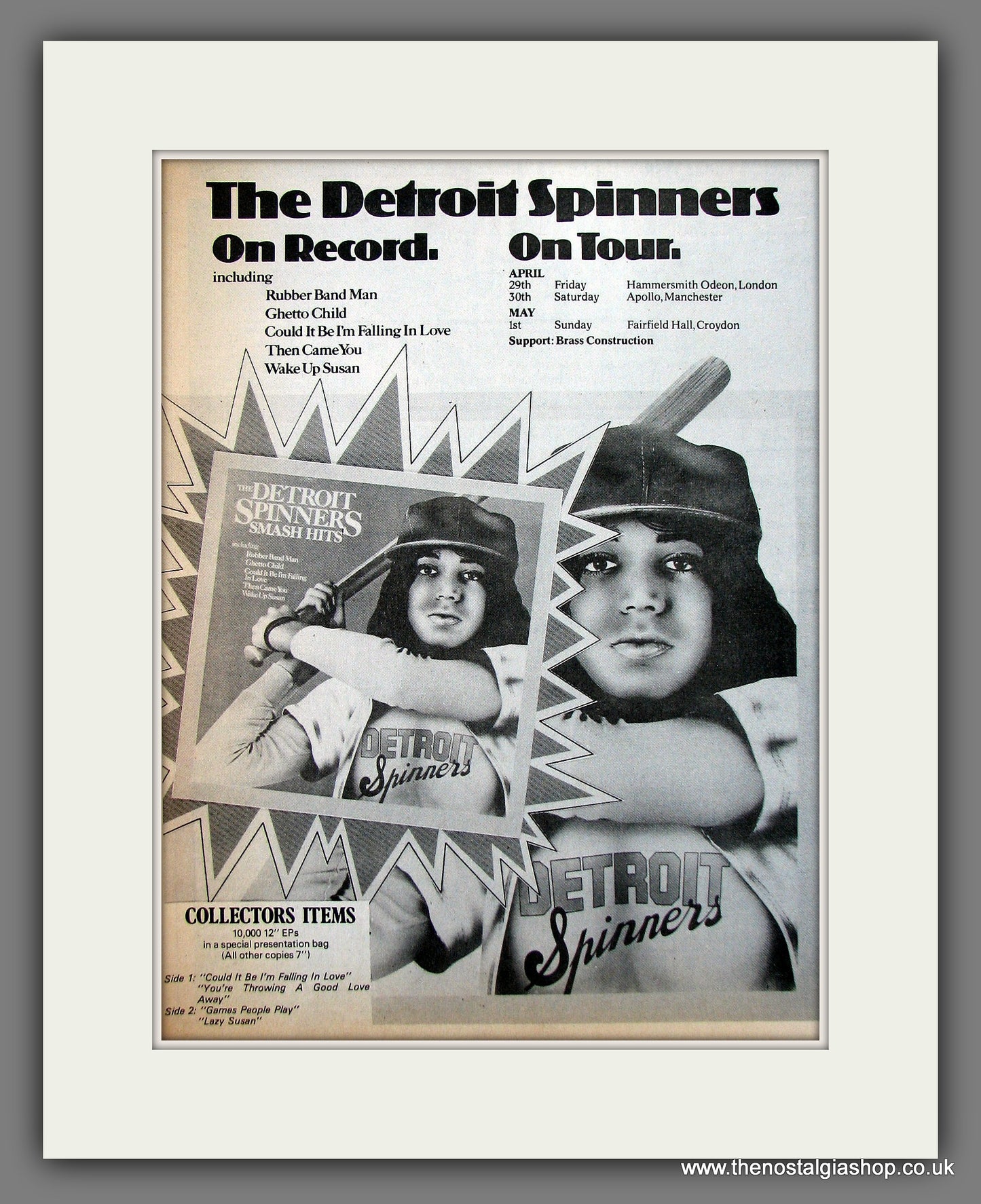 Detroit Spinners. On Record and Tour. 1977 Original Advert (ref AD56012)