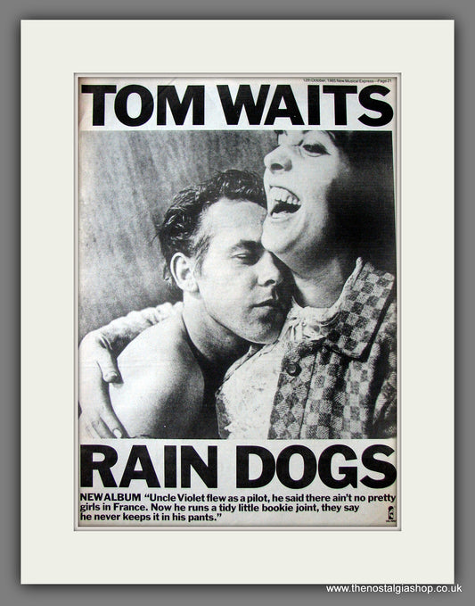 Tom Waits. Rain Dogs. Original Advert 1985 (ref AD13691)