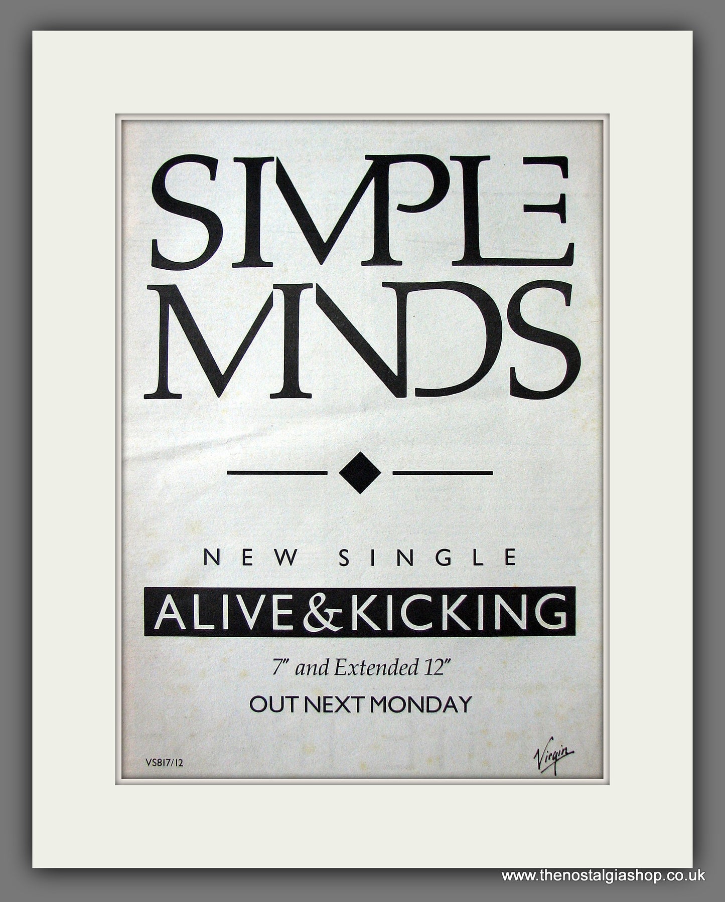 Simple Minds. Alive And Kicking. Original Advert 1985 (ref AD13696)