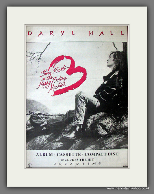 Daryl Hall Three Hearts In The Happy Ending Machine. Original Advert 1986 (ref AD13704)