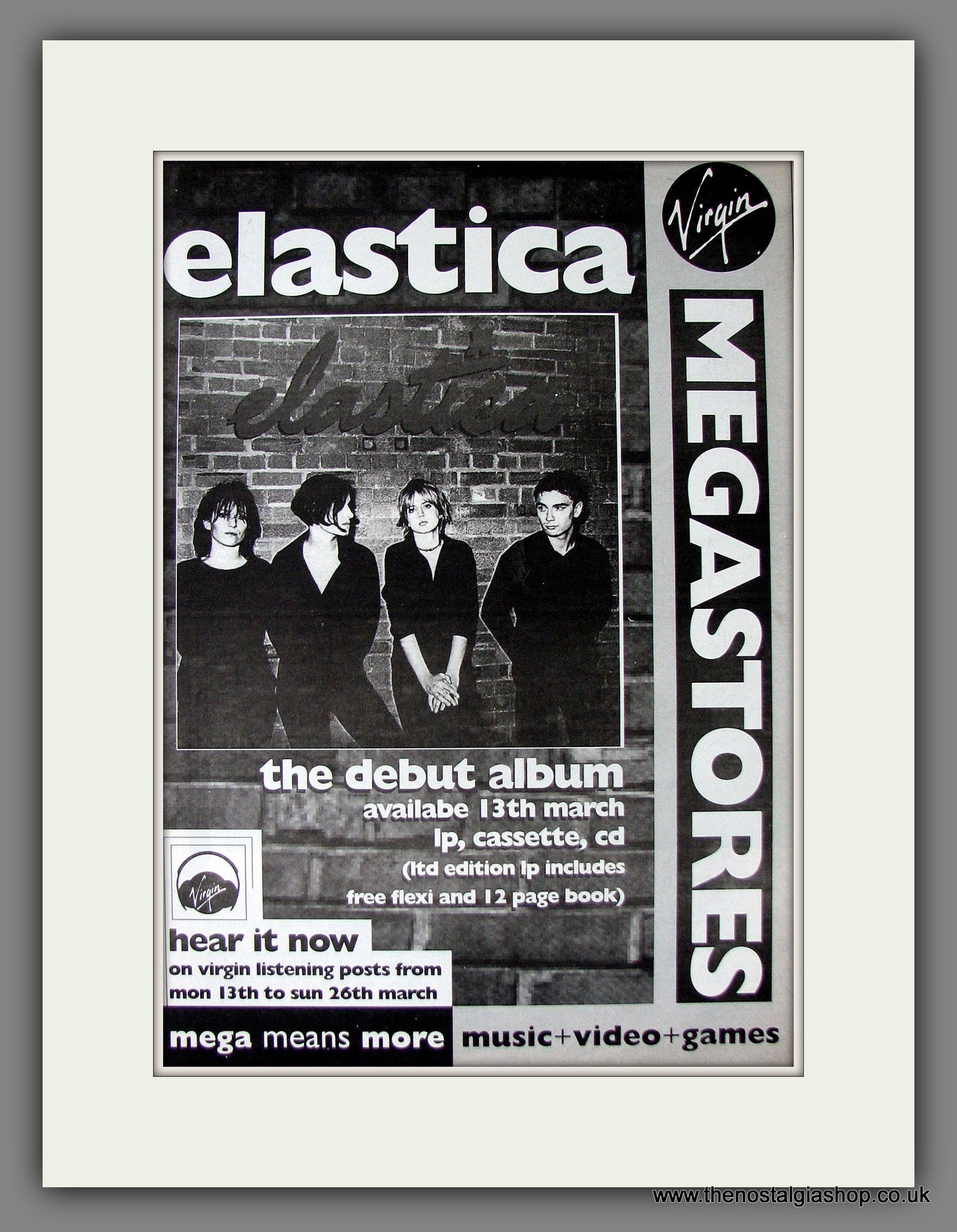 Elastica Debut Album. Original Advert 1995 (ref AD13724)