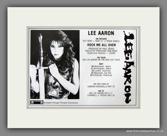 Lee Aaron Rock Me All Over.  Original Vintage Advert 1985 (ref AD56039)