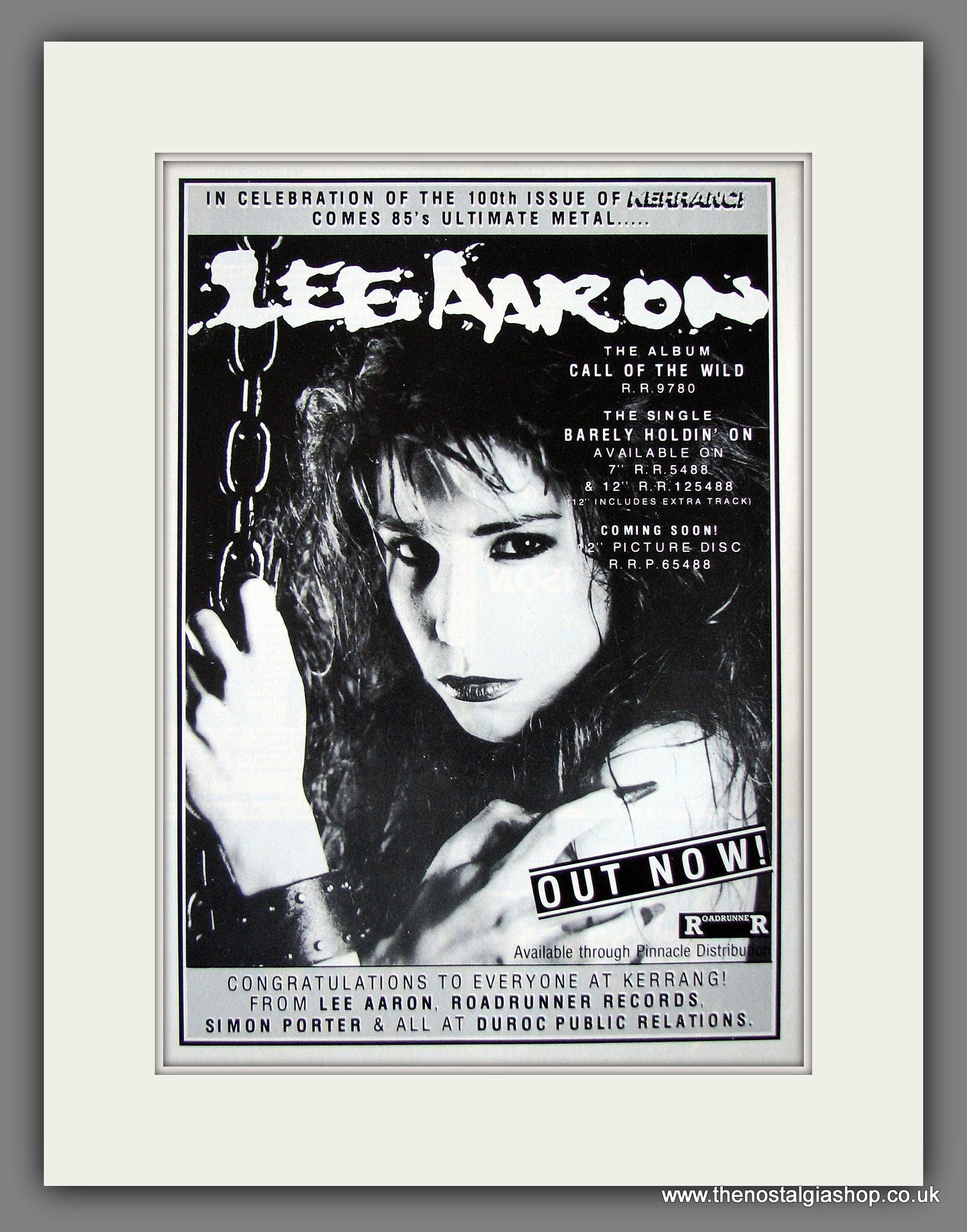 Lee Aaron Call Of The Wild.  Original Vintage Advert 1985 (ref AD56041)