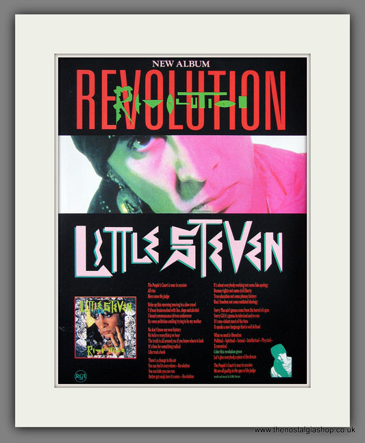 Little Steven Revolution.  Original Vintage Advert 1989 (ref AD56044)