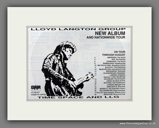 Lloyd Langton Group On Tour.  Original Vintage Advert 1988 (ref AD56048)