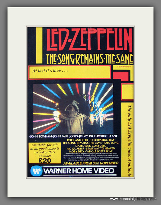 Led Zeppelin The Song Remains The Same. Original Advert 1984 (ref AD56052)